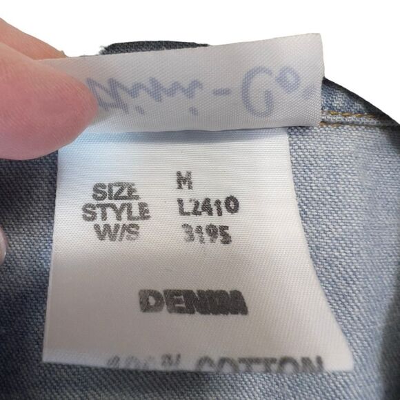 Vintage made in south Africa cropped oversized fit denim button down M - Picture 6 of 16